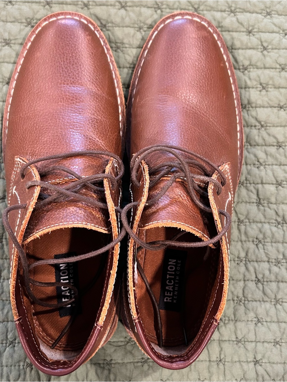 Kenneth Cole Reaction Men's Chestnut Brown Leather Chukka Boots